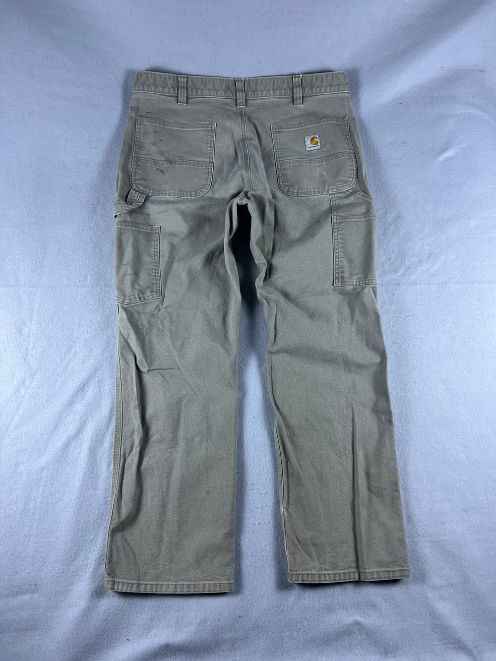 Carhartt Carpenter Pants Mens 36x30 Gray Canvas Relaxed Fit Utility Workwear